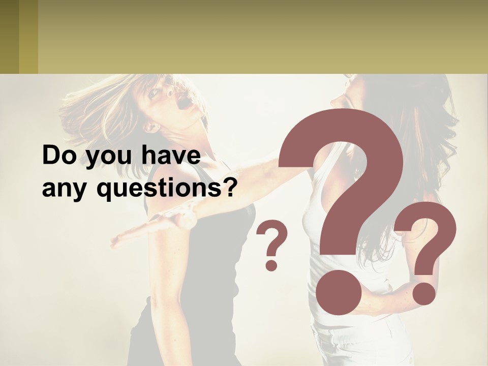 Two Young Women Fighting Over A White Background PowerPoint Template