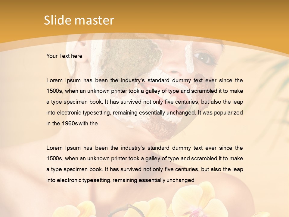 A Woman With A Towel On Her Head And A Green Mask On Her Face PowerPoint Template