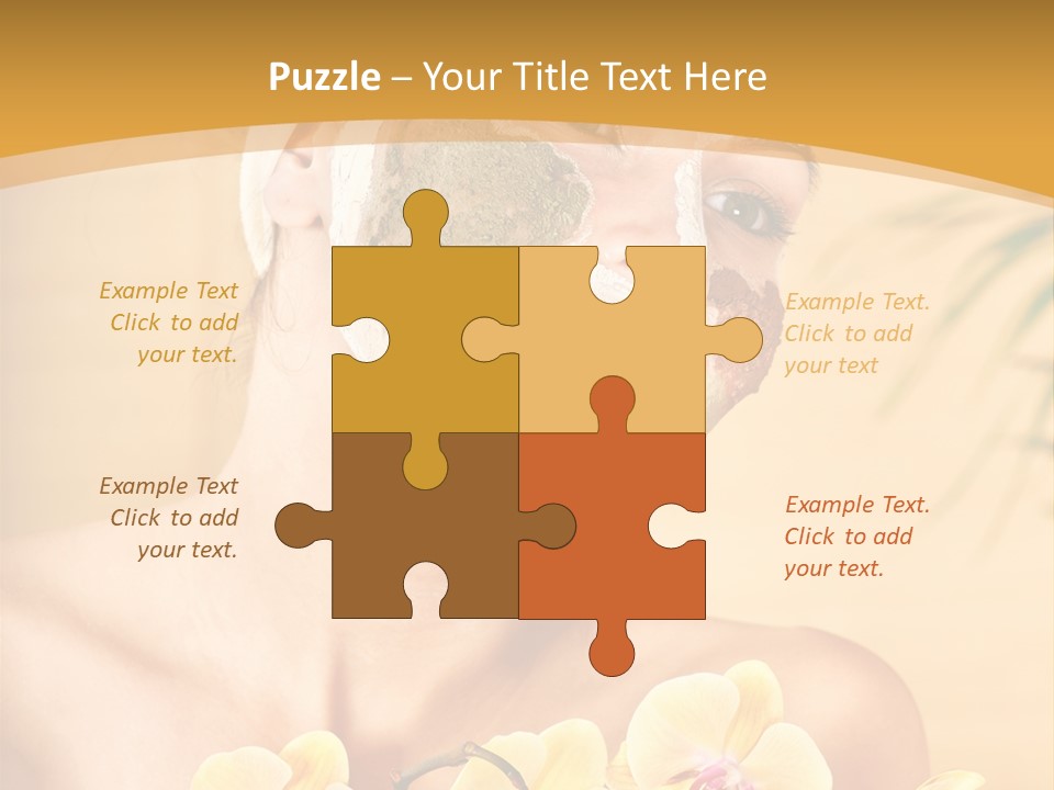 A Woman With A Towel On Her Head And A Green Mask On Her Face PowerPoint Template