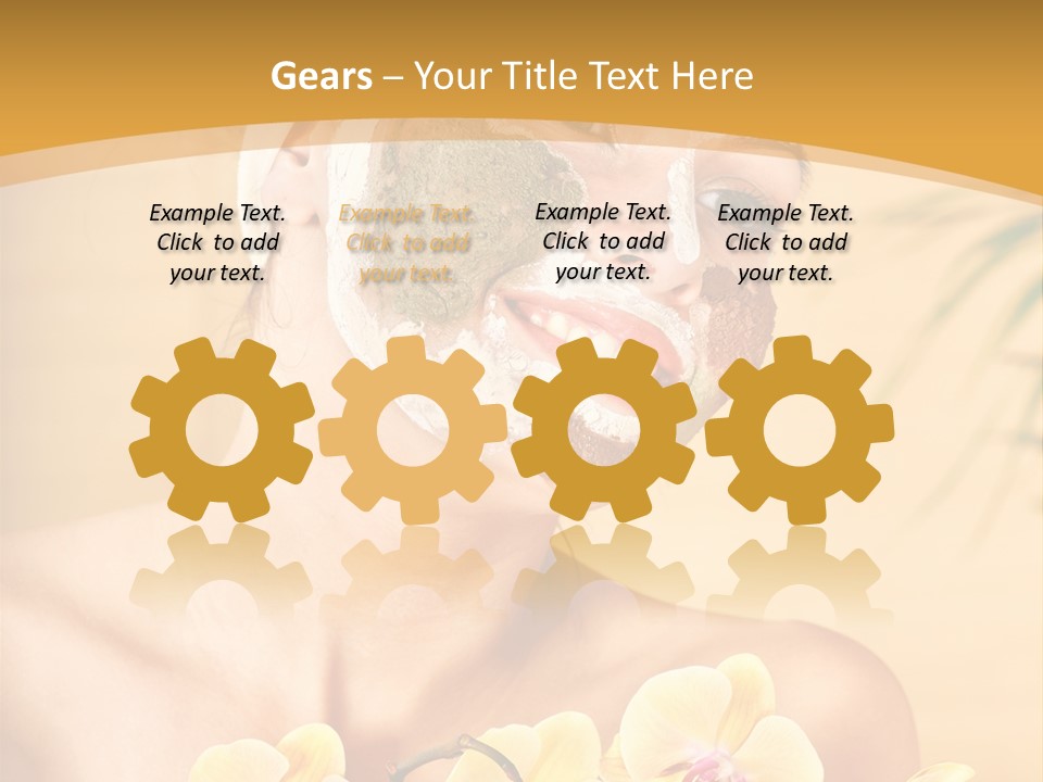 A Woman With A Towel On Her Head And A Green Mask On Her Face PowerPoint Template