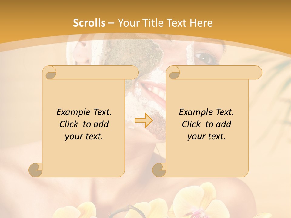 A Woman With A Towel On Her Head And A Green Mask On Her Face PowerPoint Template