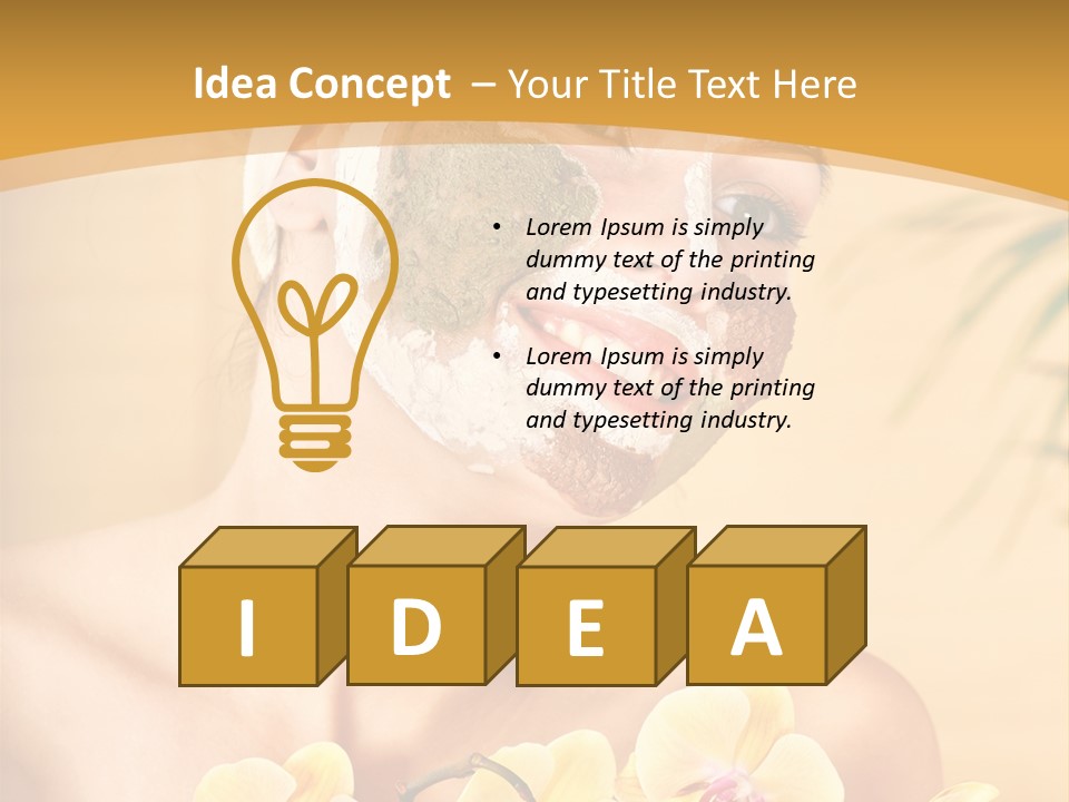 A Woman With A Towel On Her Head And A Green Mask On Her Face PowerPoint Template