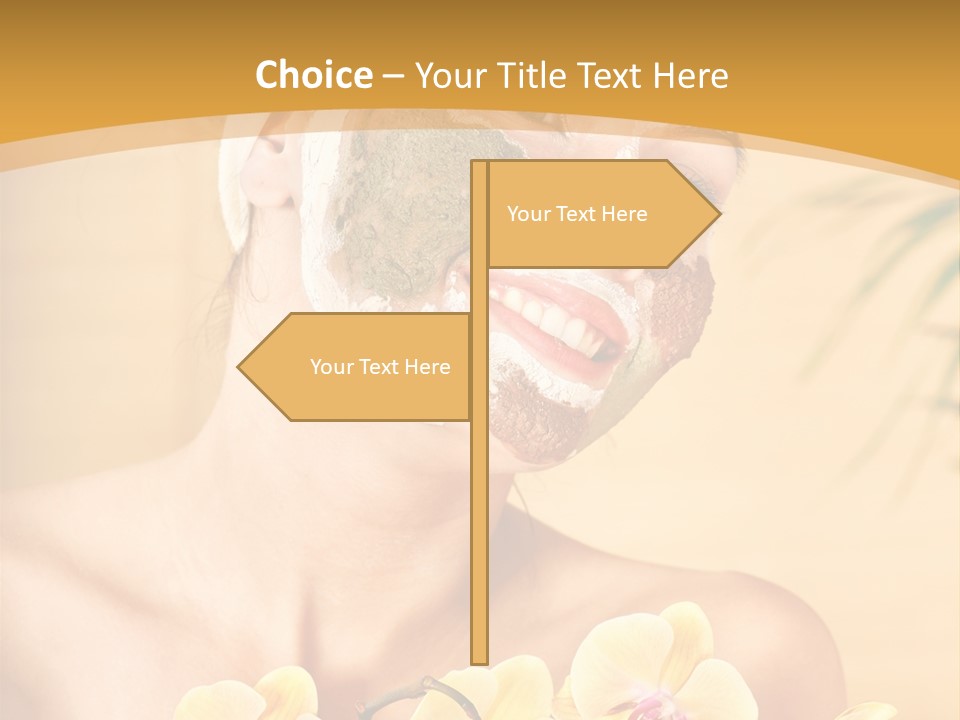 A Woman With A Towel On Her Head And A Green Mask On Her Face PowerPoint Template