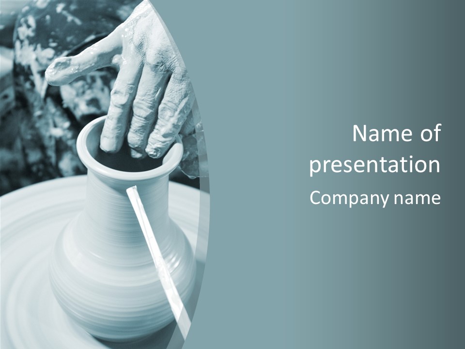 A Person Making A Vase On A Potter's Wheel PowerPoint Template