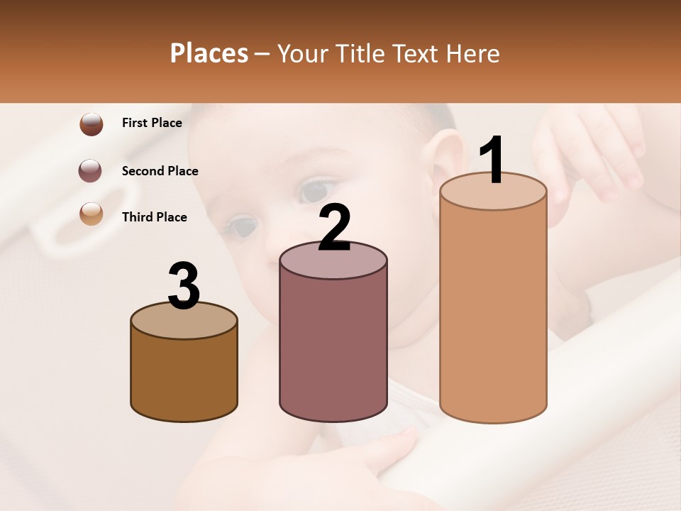 A Baby In A Crib With A Name Of Presentation PowerPoint Template