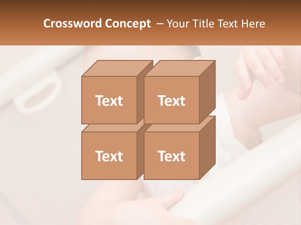 A Baby In A Crib With A Name Of Presentation PowerPoint Template