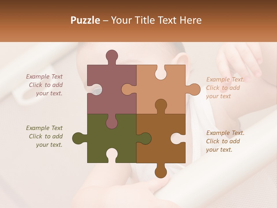 A Baby In A Crib With A Name Of Presentation PowerPoint Template