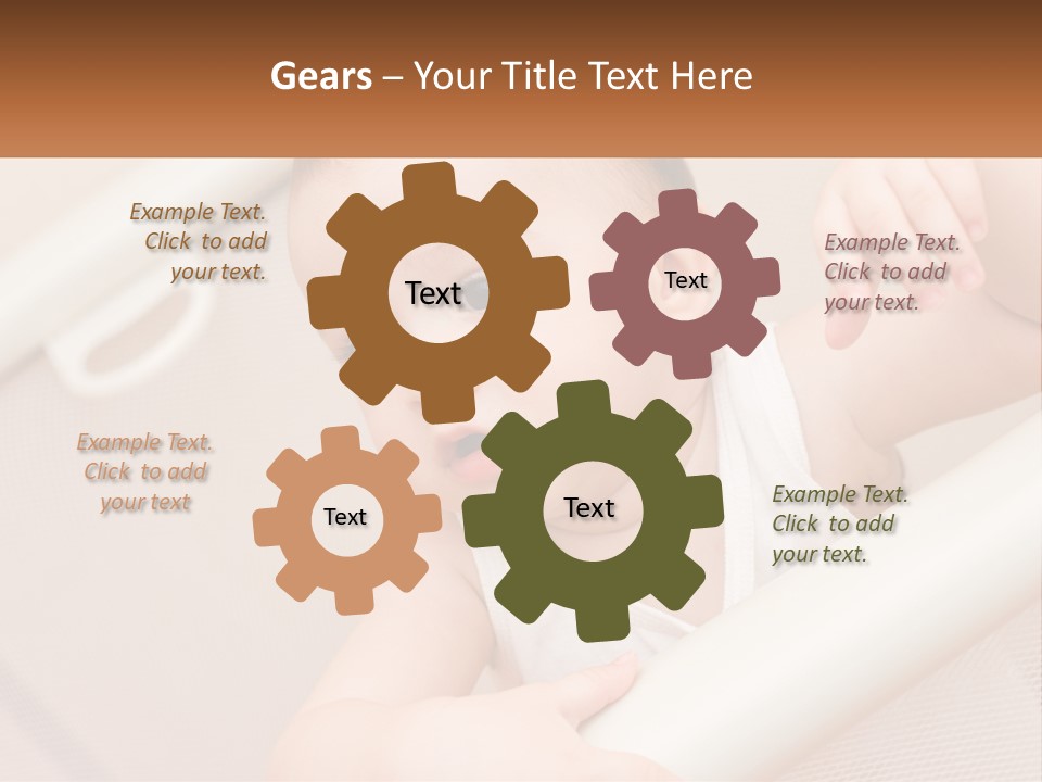 A Baby In A Crib With A Name Of Presentation PowerPoint Template