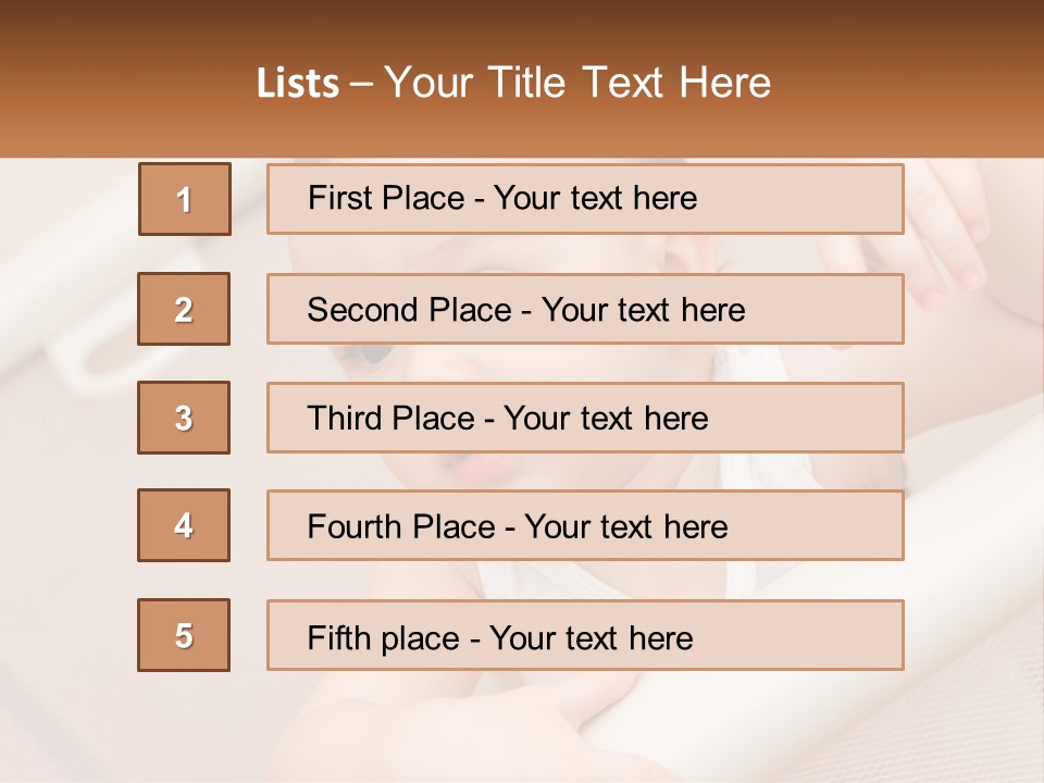A Baby In A Crib With A Name Of Presentation PowerPoint Template