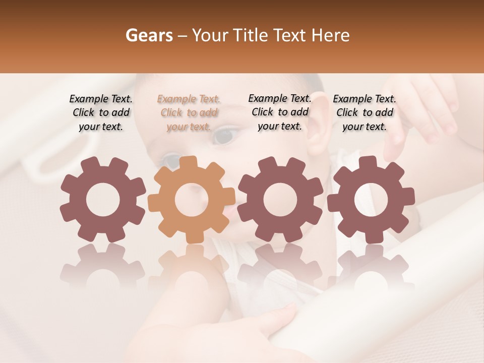 A Baby In A Crib With A Name Of Presentation PowerPoint Template