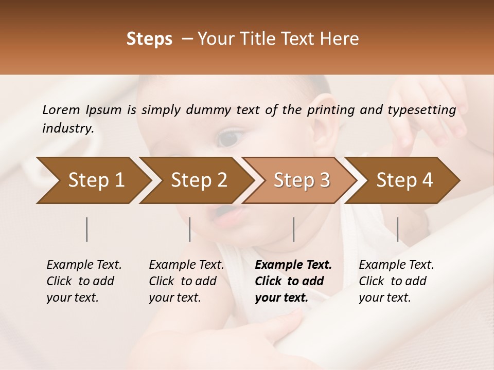 A Baby In A Crib With A Name Of Presentation PowerPoint Template