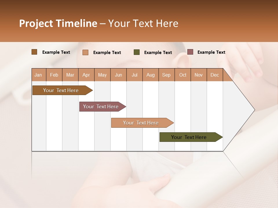 A Baby In A Crib With A Name Of Presentation PowerPoint Template