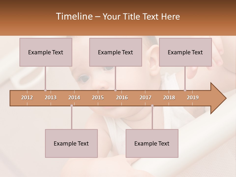 A Baby In A Crib With A Name Of Presentation PowerPoint Template