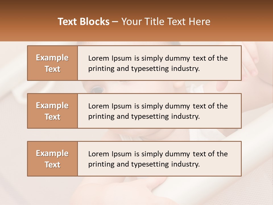 A Baby In A Crib With A Name Of Presentation PowerPoint Template