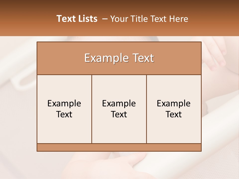 A Baby In A Crib With A Name Of Presentation PowerPoint Template