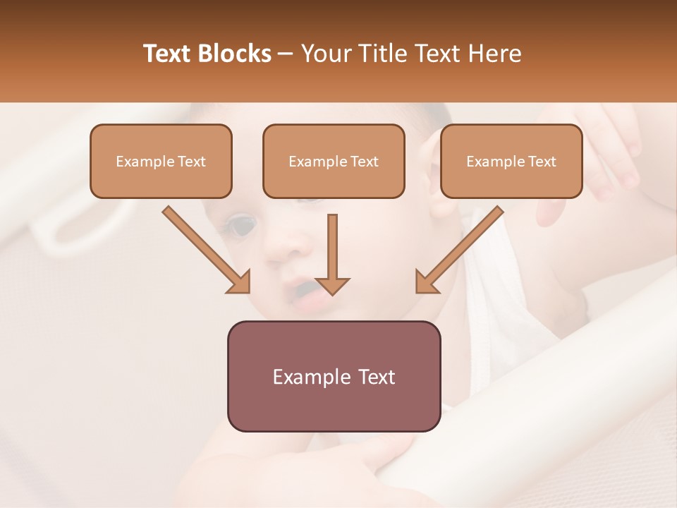 A Baby In A Crib With A Name Of Presentation PowerPoint Template