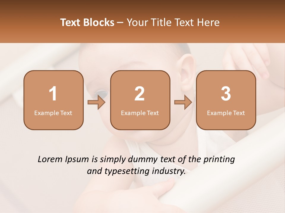 A Baby In A Crib With A Name Of Presentation PowerPoint Template
