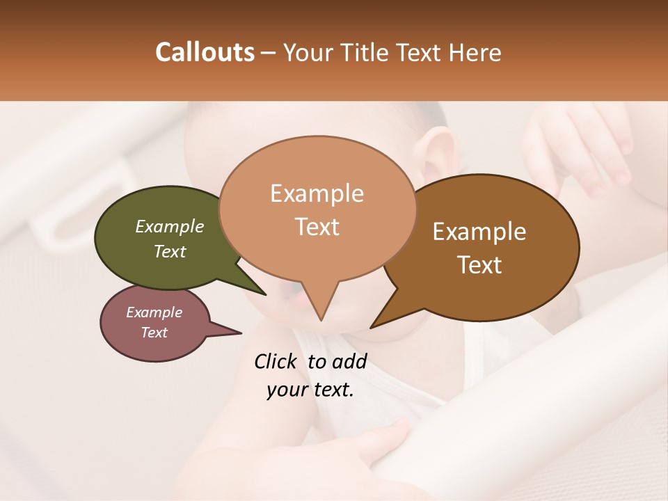 A Baby In A Crib With A Name Of Presentation PowerPoint Template