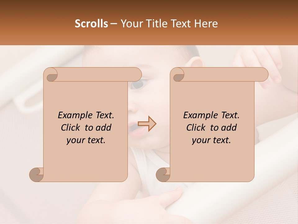 A Baby In A Crib With A Name Of Presentation PowerPoint Template