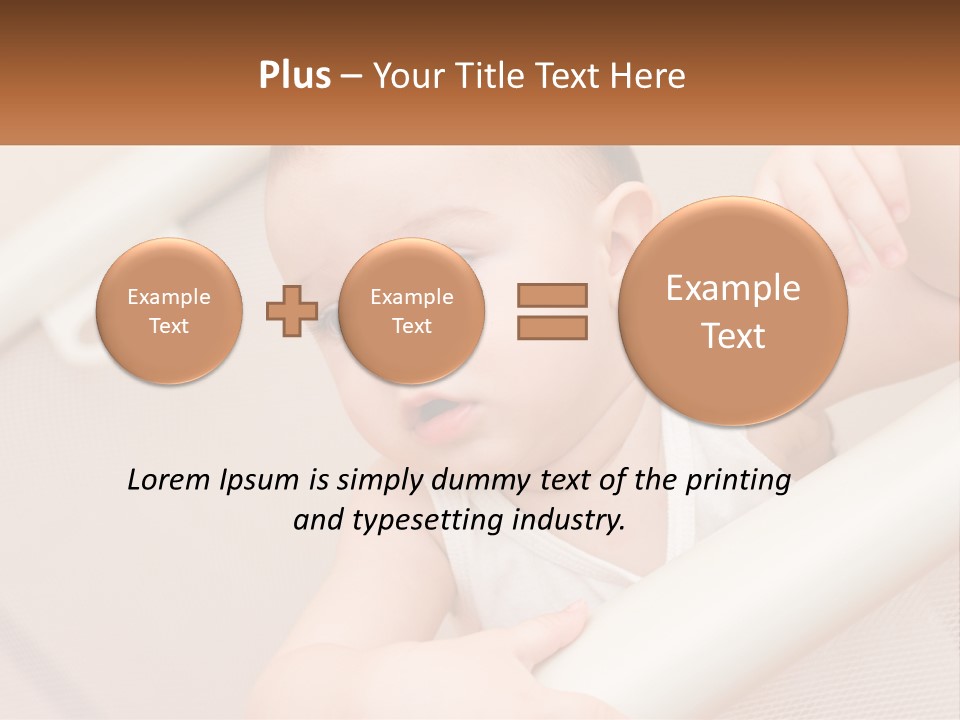 A Baby In A Crib With A Name Of Presentation PowerPoint Template
