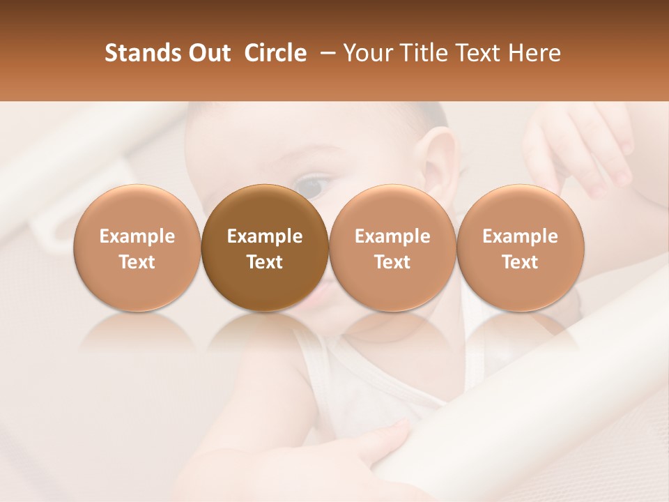A Baby In A Crib With A Name Of Presentation PowerPoint Template