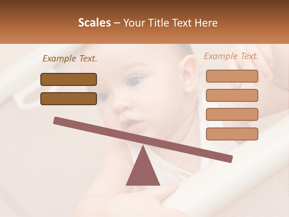 A Baby In A Crib With A Name Of Presentation PowerPoint Template