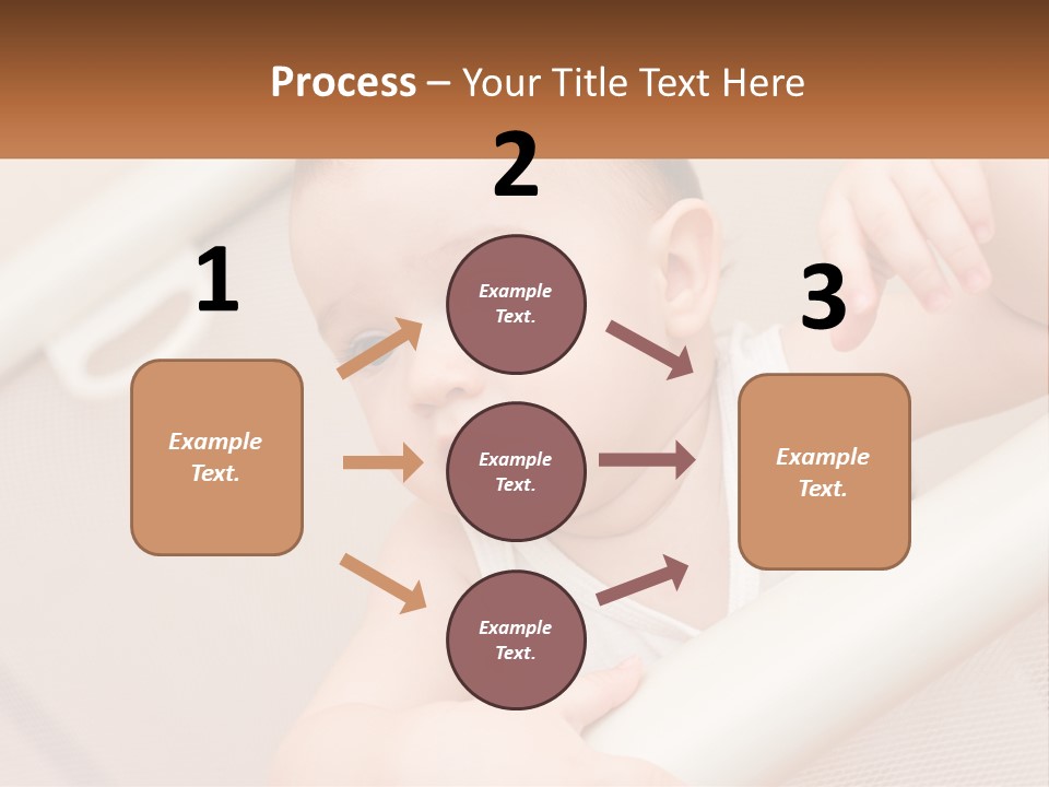 A Baby In A Crib With A Name Of Presentation PowerPoint Template