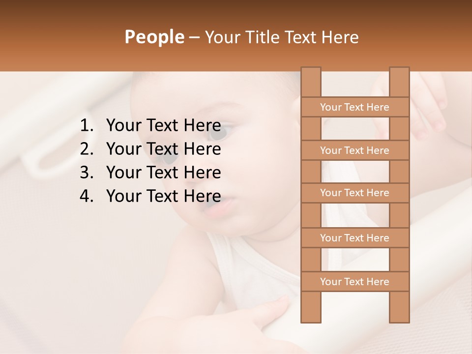 A Baby In A Crib With A Name Of Presentation PowerPoint Template