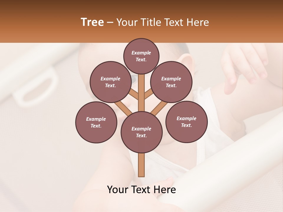 A Baby In A Crib With A Name Of Presentation PowerPoint Template