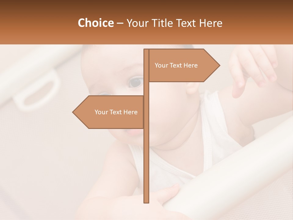 A Baby In A Crib With A Name Of Presentation PowerPoint Template