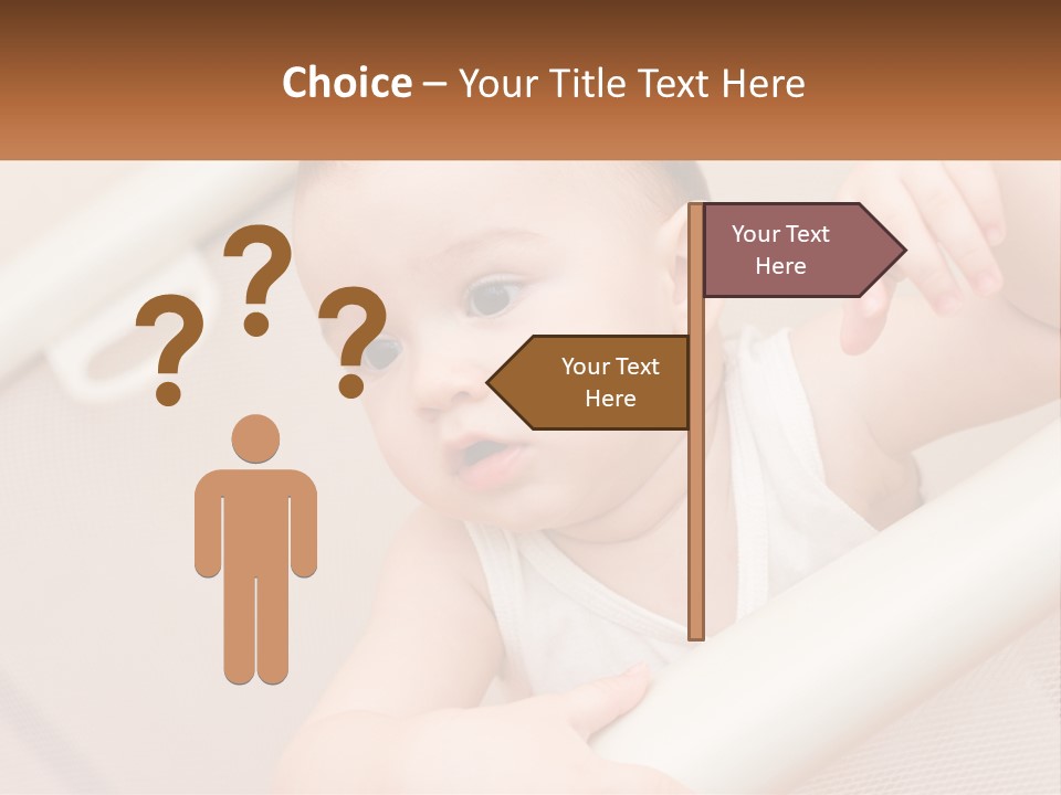 A Baby In A Crib With A Name Of Presentation PowerPoint Template