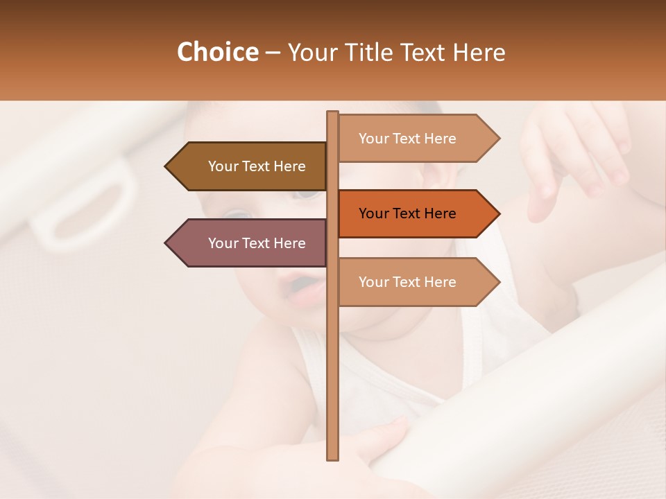 A Baby In A Crib With A Name Of Presentation PowerPoint Template