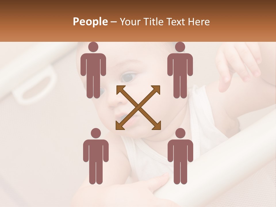 A Baby In A Crib With A Name Of Presentation PowerPoint Template