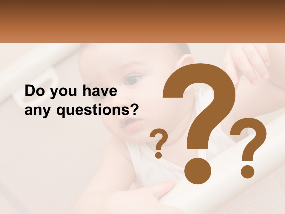 A Baby In A Crib With A Name Of Presentation PowerPoint Template