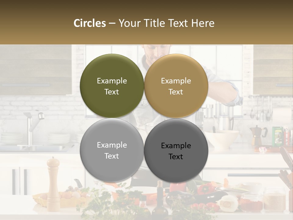 A Man Is Preparing A Salad In The Kitchen PowerPoint Template