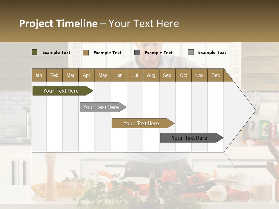 A Man Is Preparing A Salad In The Kitchen PowerPoint Template