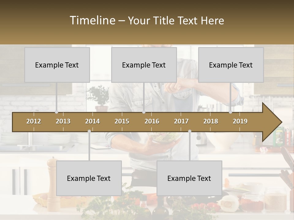 A Man Is Preparing A Salad In The Kitchen PowerPoint Template