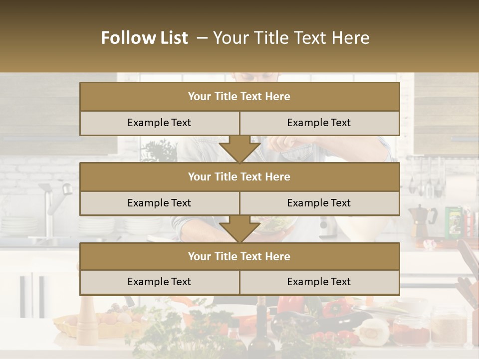 A Man Is Preparing A Salad In The Kitchen PowerPoint Template