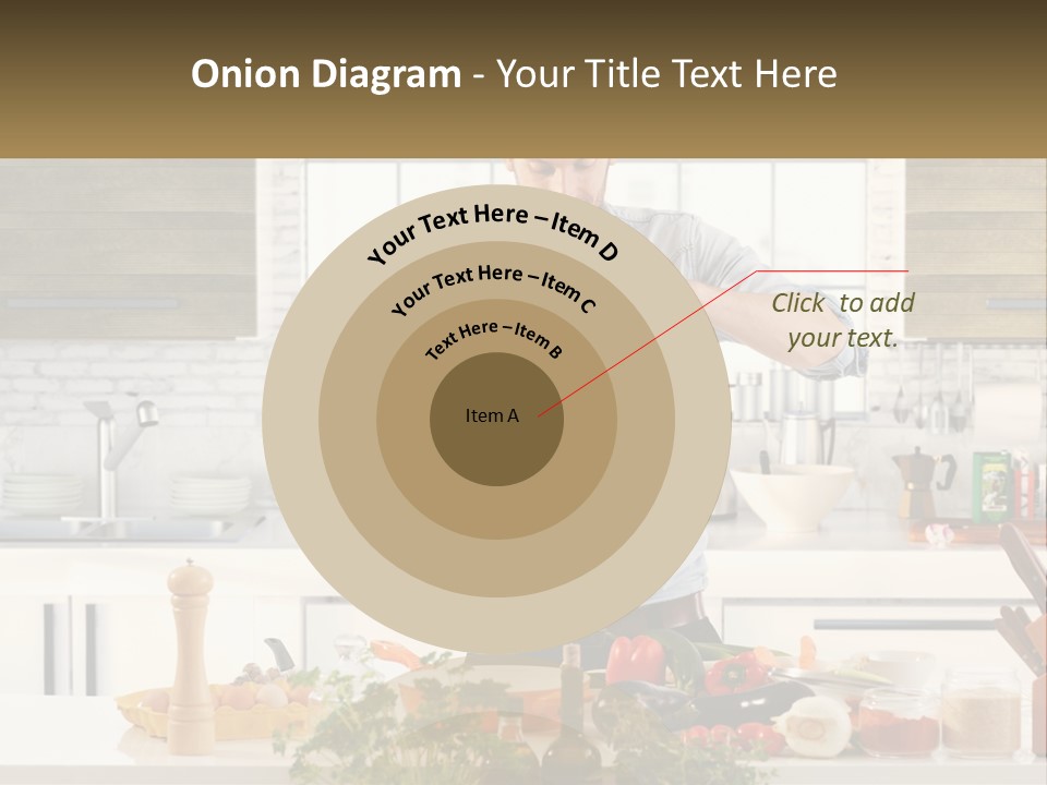 A Man Is Preparing A Salad In The Kitchen PowerPoint Template