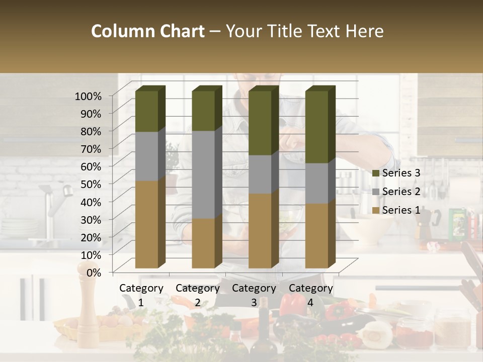 A Man Is Preparing A Salad In The Kitchen PowerPoint Template