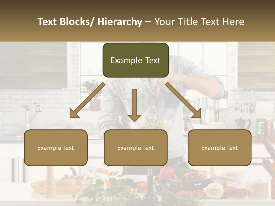 A Man Is Preparing A Salad In The Kitchen PowerPoint Template