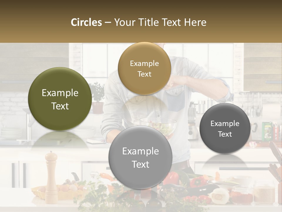 A Man Is Preparing A Salad In The Kitchen PowerPoint Template