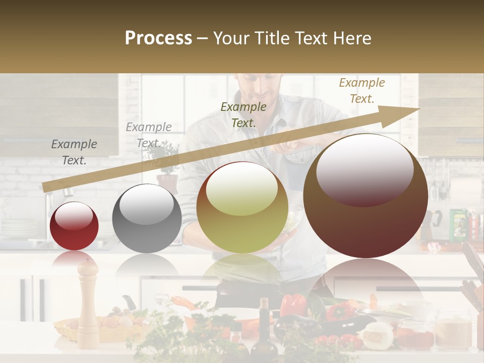 A Man Is Preparing A Salad In The Kitchen PowerPoint Template