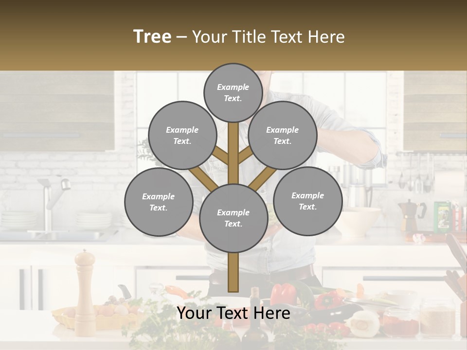 A Man Is Preparing A Salad In The Kitchen PowerPoint Template