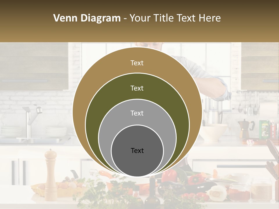 A Man Is Preparing A Salad In The Kitchen PowerPoint Template