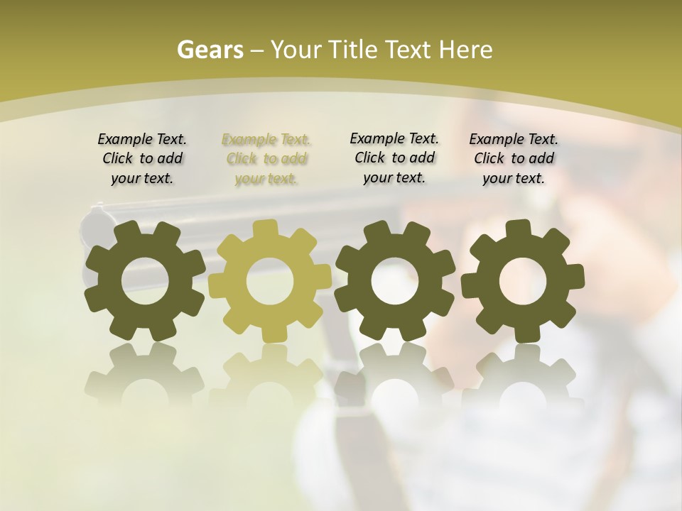 A Woman Holding A Rifle And Aiming It At The Camera PowerPoint Template