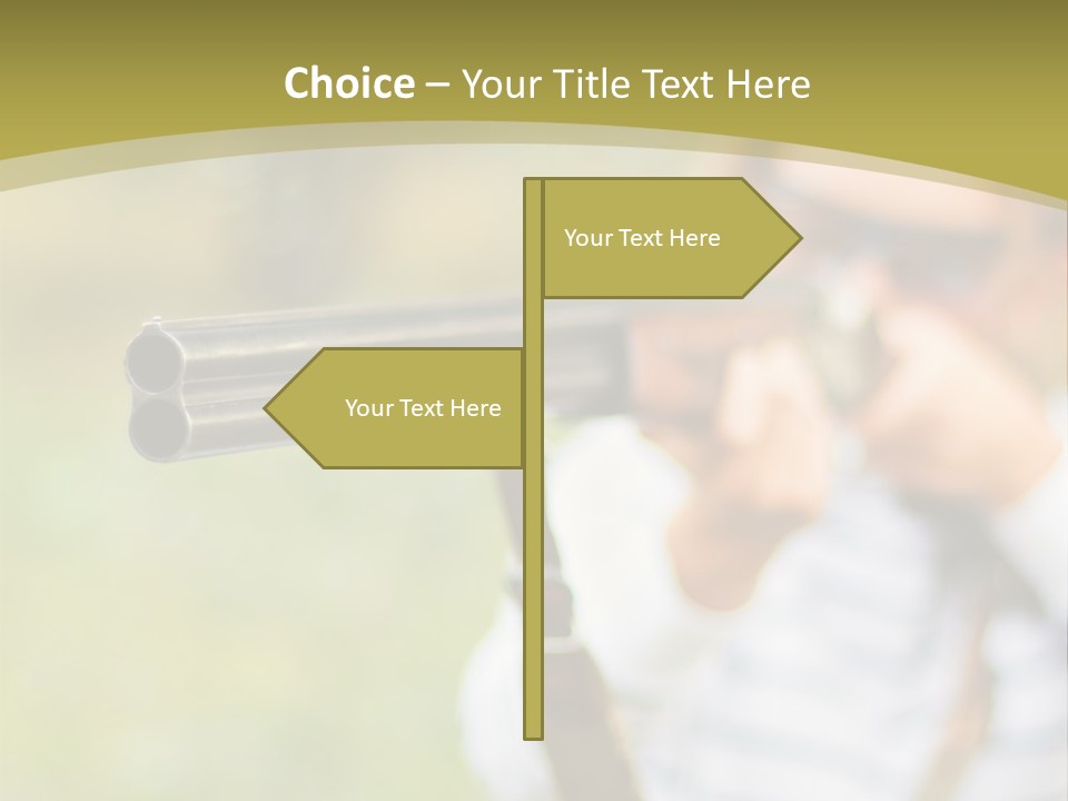 A Woman Holding A Rifle And Aiming It At The Camera PowerPoint Template