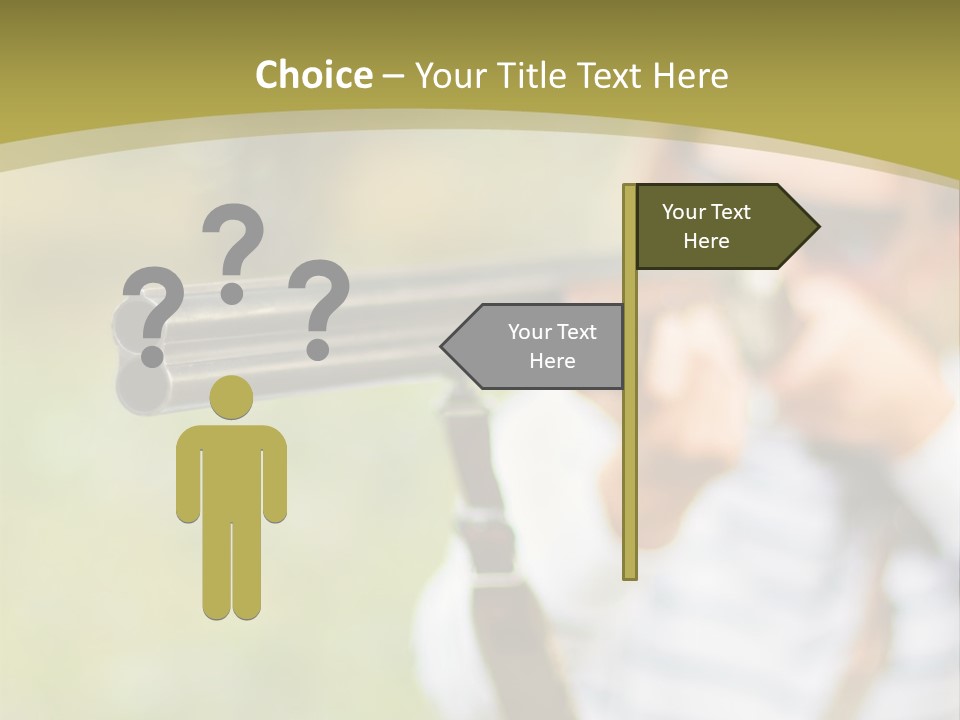 A Woman Holding A Rifle And Aiming It At The Camera PowerPoint Template