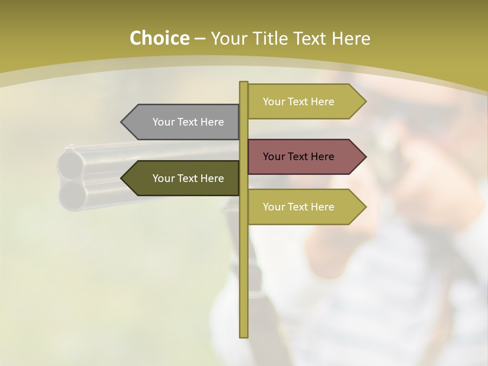 A Woman Holding A Rifle And Aiming It At The Camera PowerPoint Template