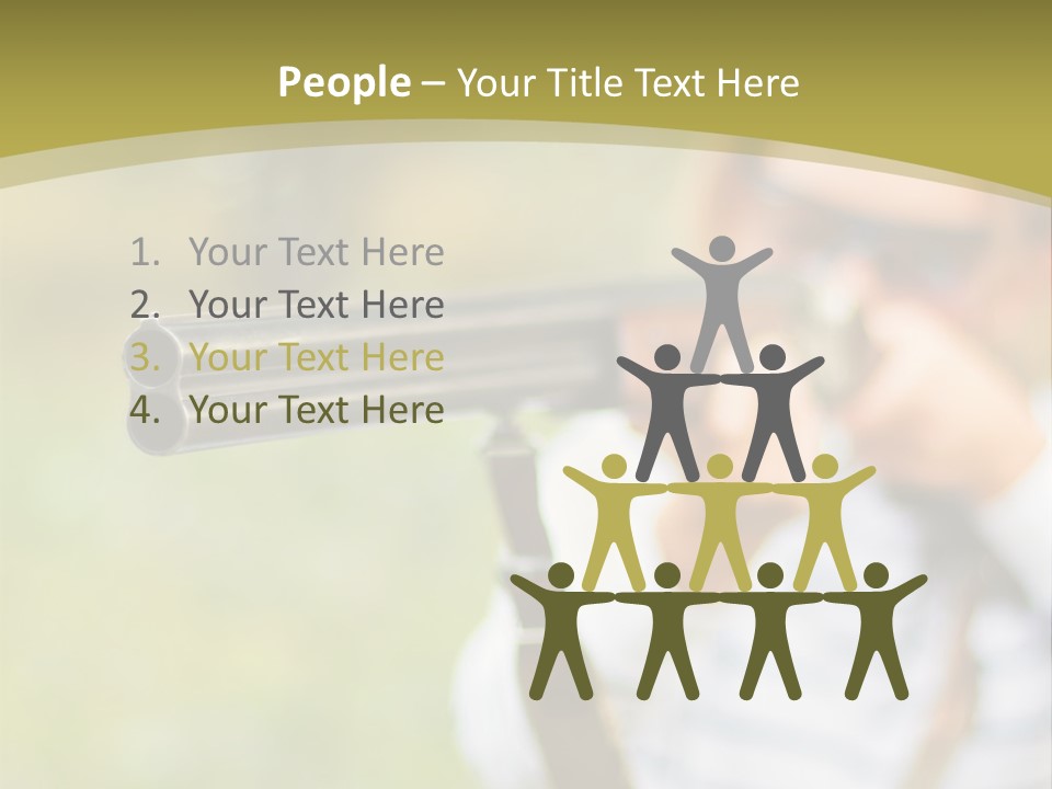 A Woman Holding A Rifle And Aiming It At The Camera PowerPoint Template